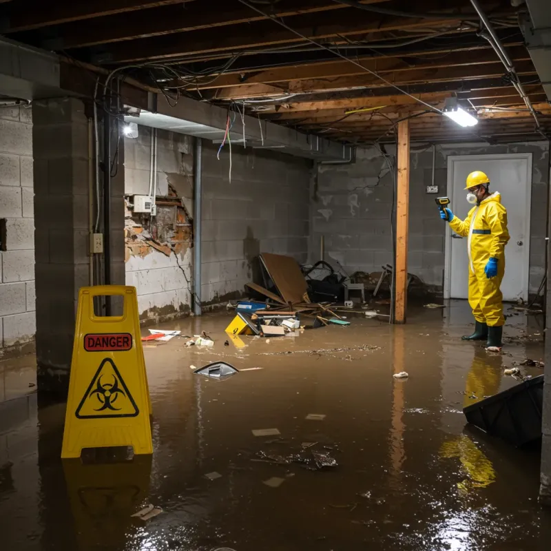 Flooded Basement Electrical Hazard in Ives Estates, FL Property